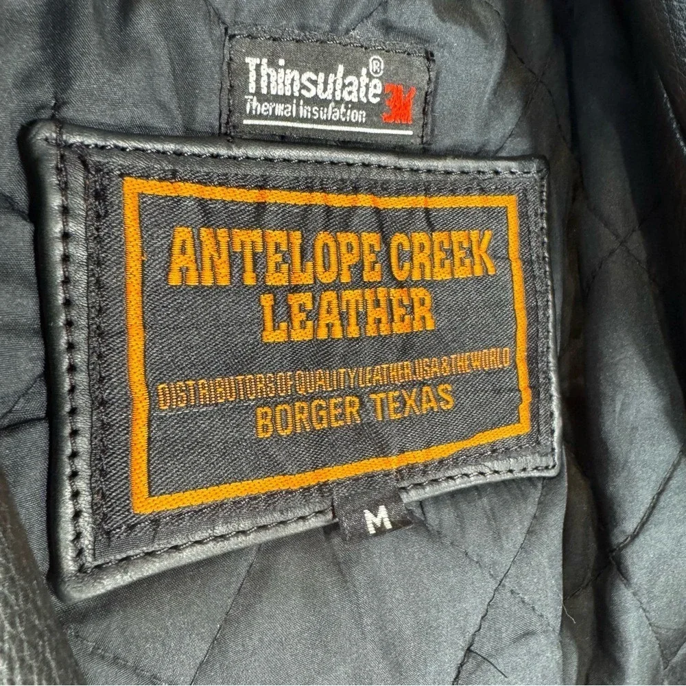 Vintage Antelope Creek Classic Black Biker Jacket Y2K Archive Biker Moto Men's M